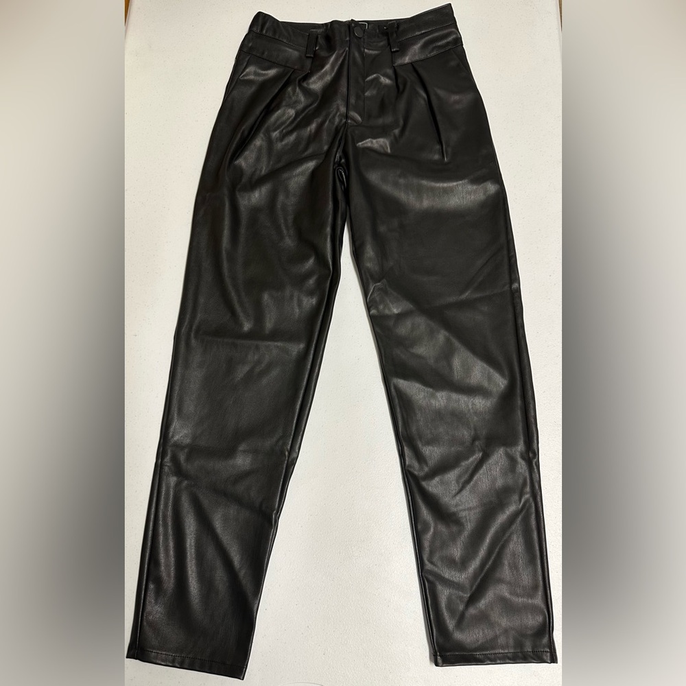 G By Giuliana Faux Leather The Tapered Black Pant NWT